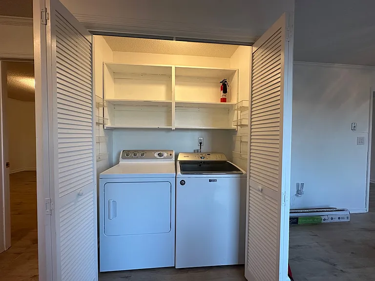 Laundry alcove right off the kitchen