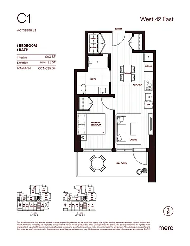 Floor plan C1 - 1 Bedroom