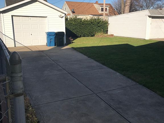 garage and backyard