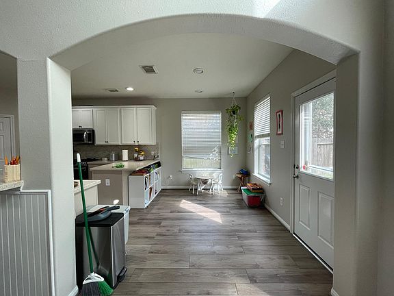 breakfast nook, backyard door