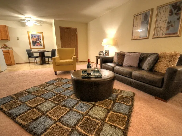 Living room and dining area