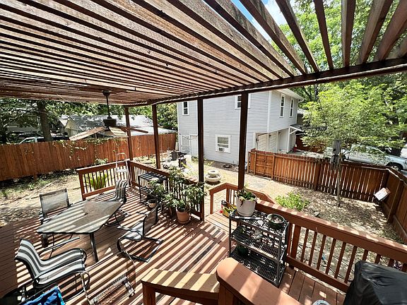 Back deck (garage building in back not included in rental)