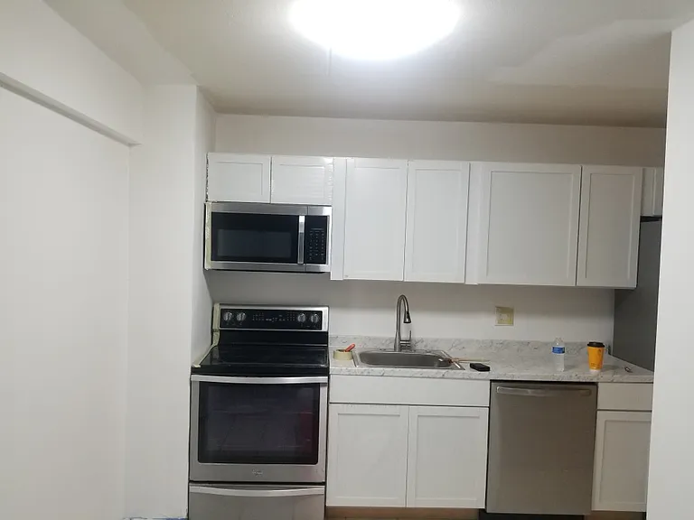 Galley Kitchen with eat in area