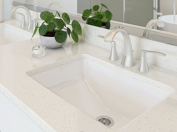 Striking primary bath faucets