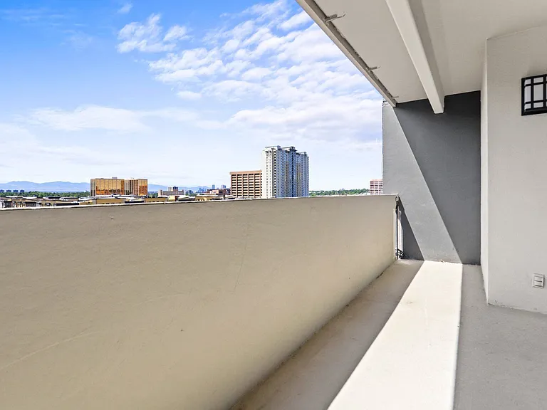 Private balcony with sweeping views of the Denver skyline