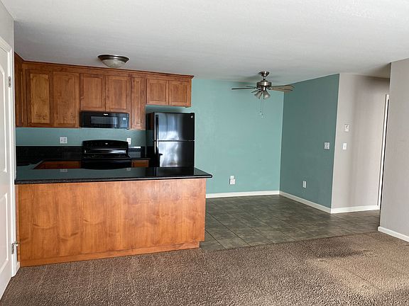 View of kitchen/dining room from living room