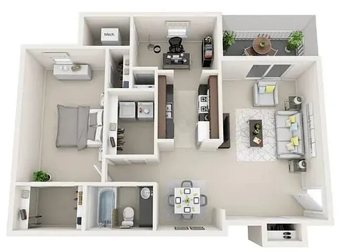 Floor plan 1B1B