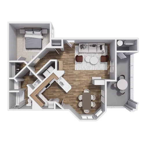 Floor plan 1x1 764sf Classc