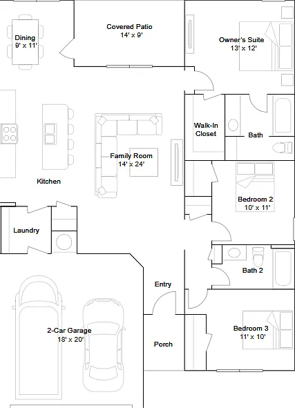 3 bed, 2.0 bath, 1446 sqft, $1,460 — Photo 2