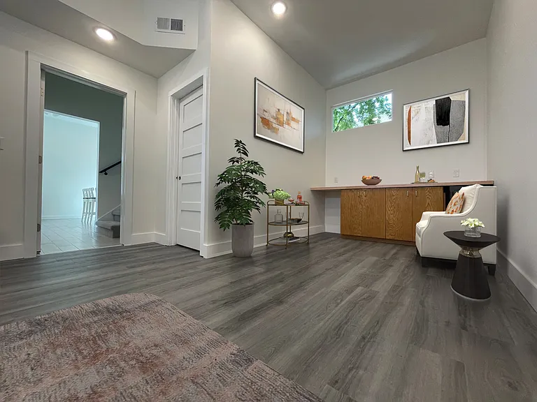 Beautiful woodgrain floors in the Living Room