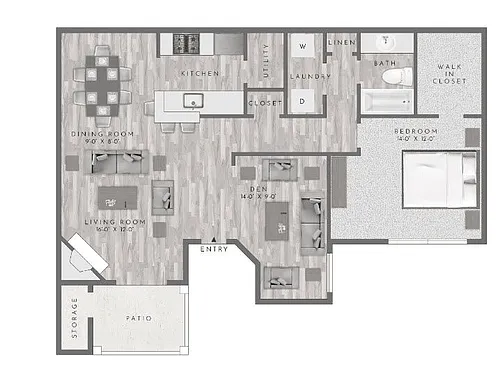 Floor plan A1 - 1X1D