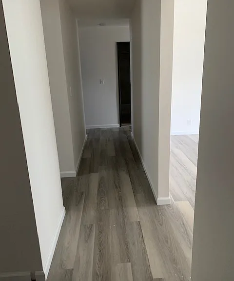 Hallway with new flooring