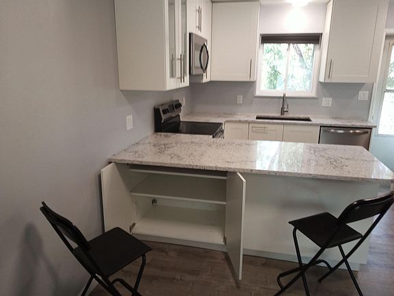 Storage, included breakfast counter chairs, 12" countertop over hang for comfortable seating.