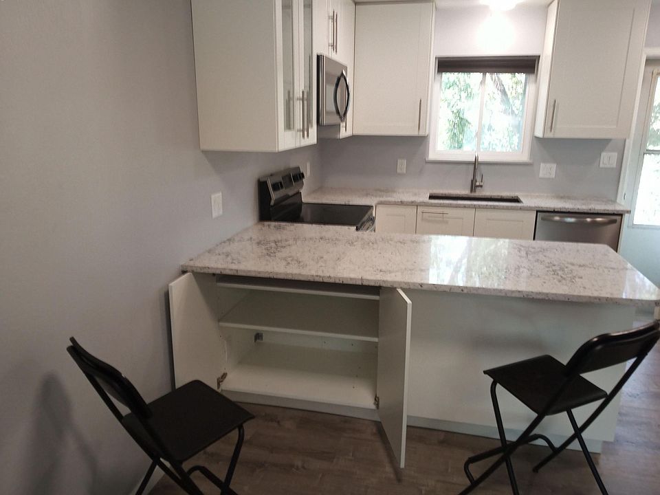 Storage, included breakfast counter chairs, 12" countertop over hang for comfortable seating.