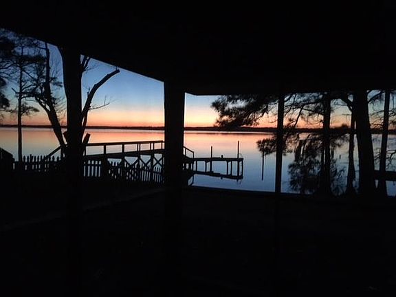 View from porch of beautiful sunset