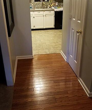 Entryway with front closet. 