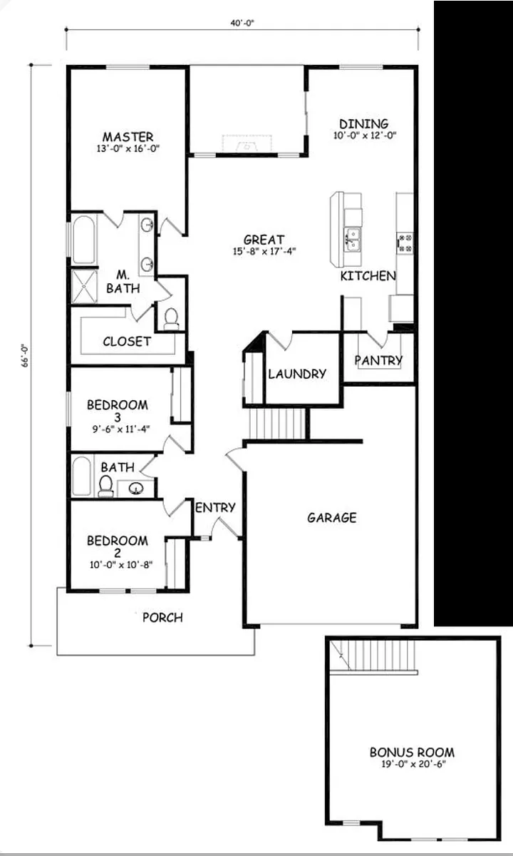 Layout (bonus room upstairs) - 2910 Woodland Pl