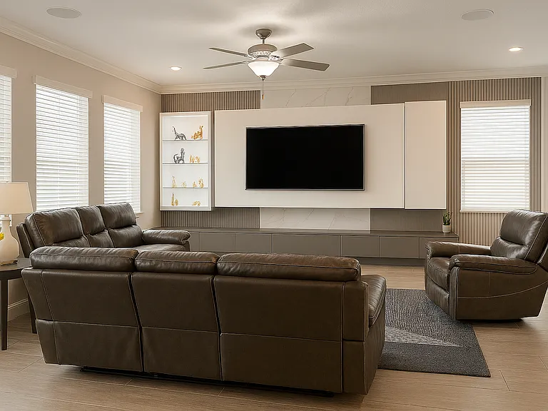 Living Room with TV Accent Wall
