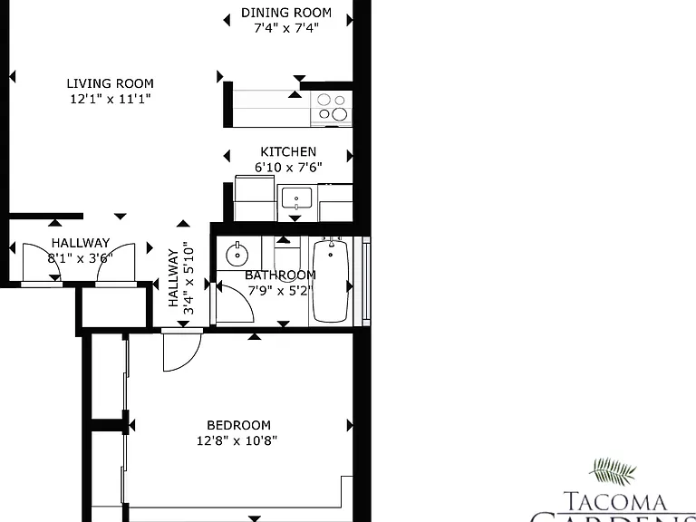 1x1 Standard l 552 sq ft l Tacoma Gardens 1x1 Standard l 552 sq ft l Tacoma Gardens