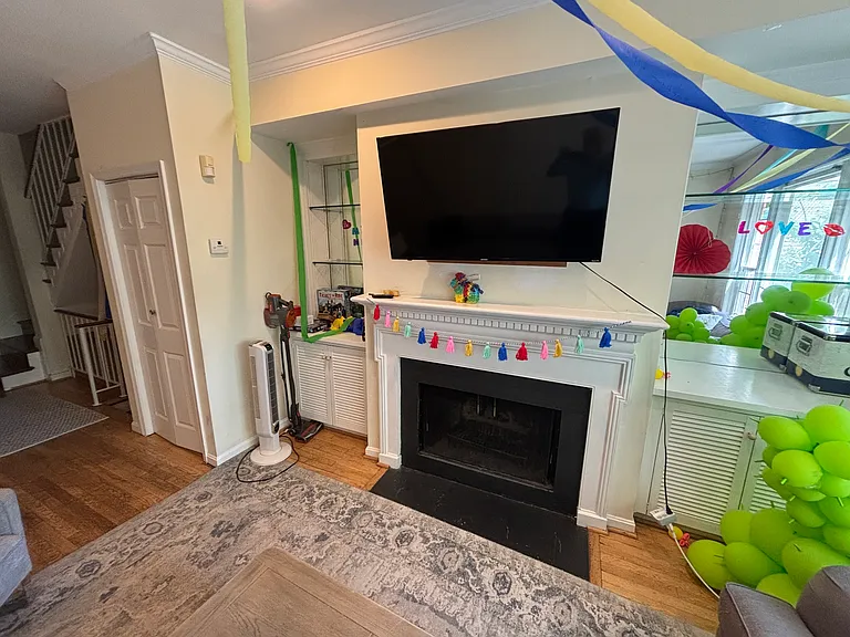 Living Room fireplace & shelves