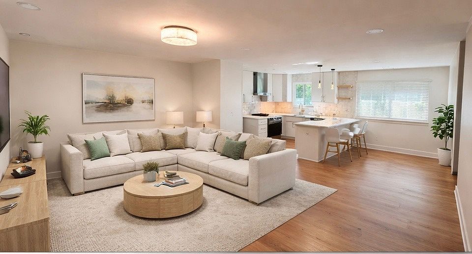 Virtually staged
Open Concept Living Room/Dining Area/Kitchen