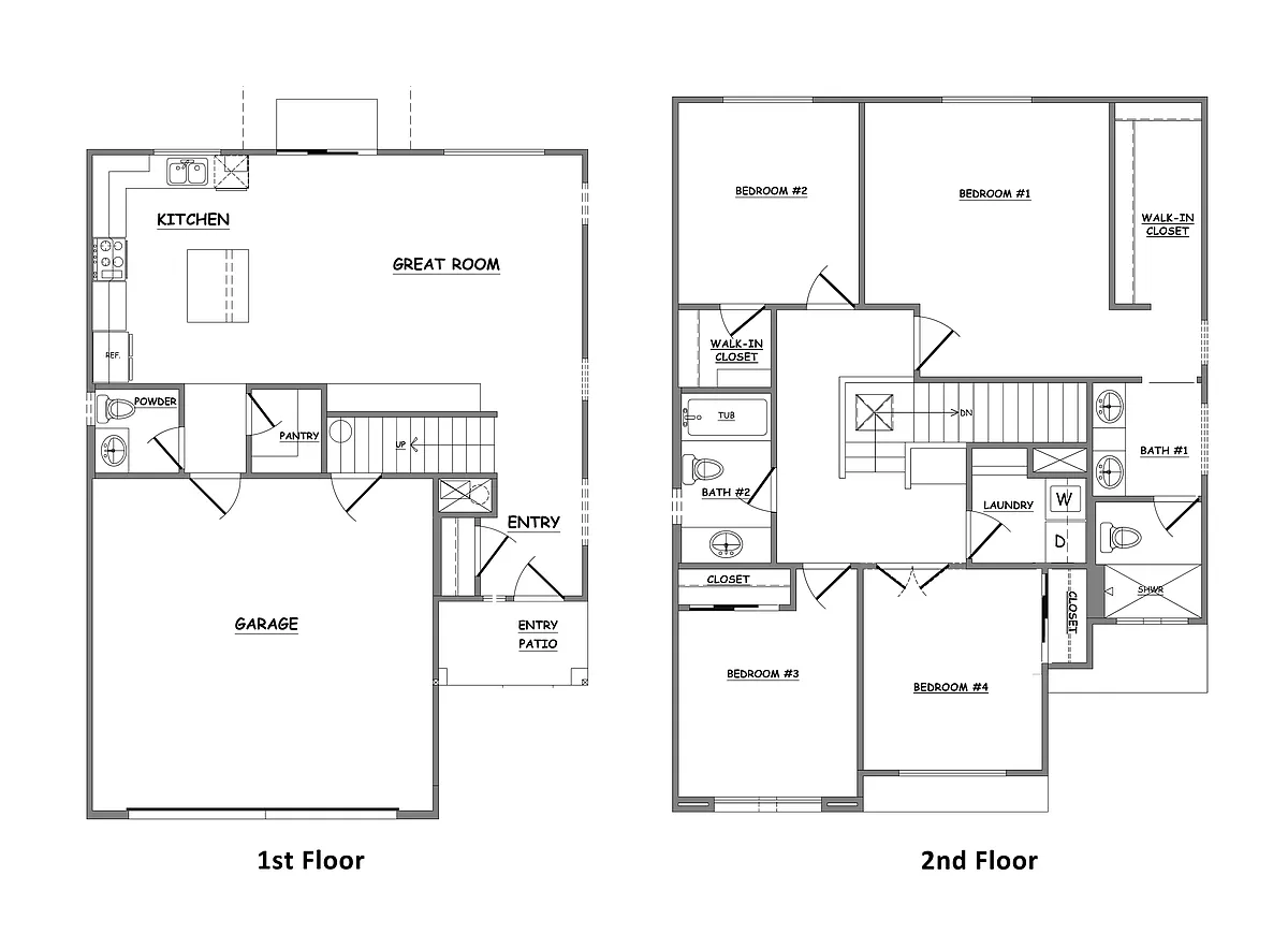 Floor plan 4 Bedroom - White Cabinets