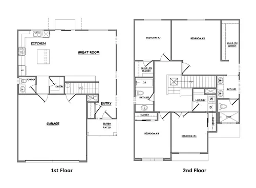 Floor plan 4 Bedroom - White Cabinets
