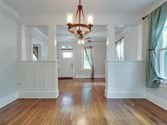 Looking from dinning room to living room
