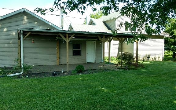 Back view covered patio