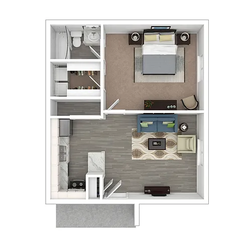 Floor plan 1X1 Upgrade