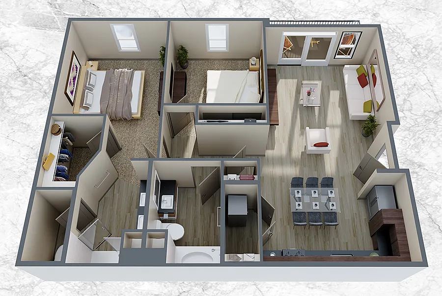 Floor plan 2X2 B2
