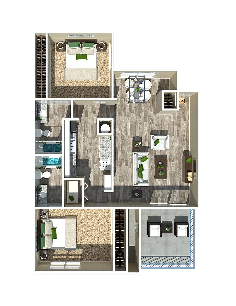 Floor plan Large Two Bedroom Two Bathroom