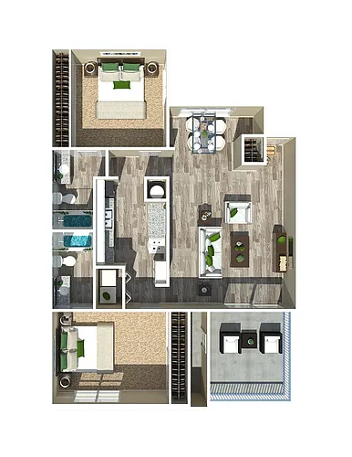 Floor plan Large Two Bedroom Two Bathroom