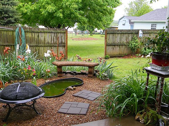 Fish pond and Privacy fence