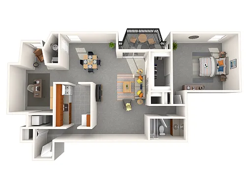 Floor plan 1 Bedroom with Den
