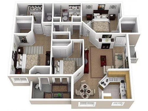 Floor plan 3 Bed 2 Bath