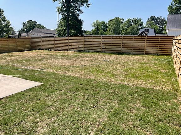 Fenced backyard