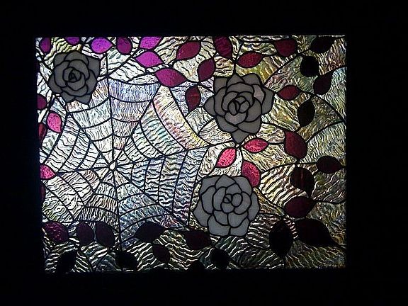 Stained glass on front door