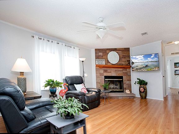 Stone Fireplace in Family Rm