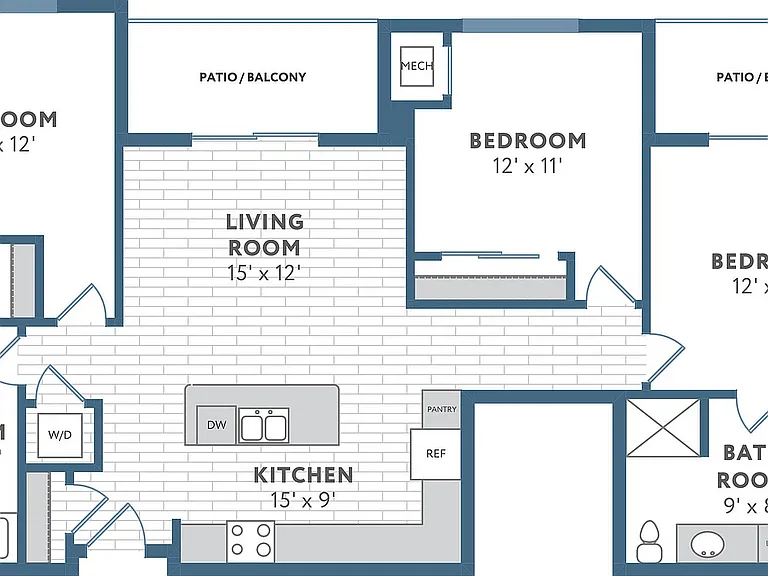 Floor Plan E1 | 22 Slate | Apartments in Madison, WI Floor Plan E1 | 22 Slate | Apartments in Madison, WI