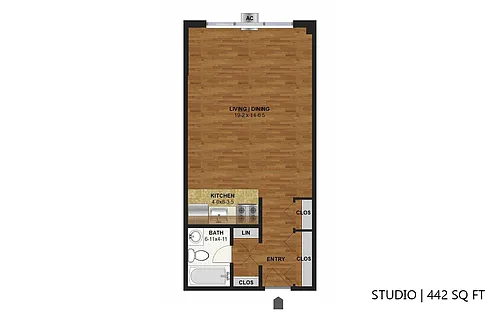 Floor plan King's Highway - Studio (A)
