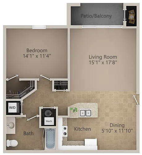Floor plan 1 Bedroom