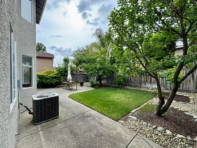 Backyard from side walkway