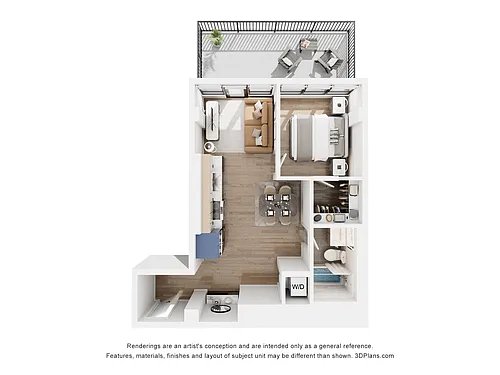 Floor plan H - 1 Bedroom