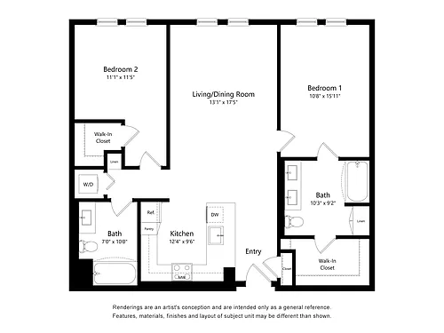 Floor plan 2-B3A Two bed two bath