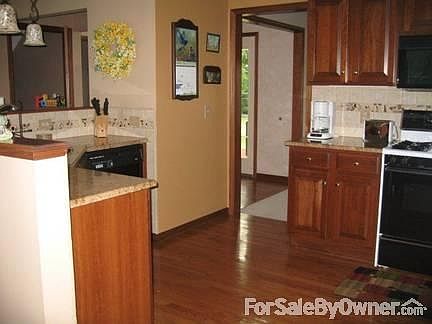 Kitchen opens to family room
