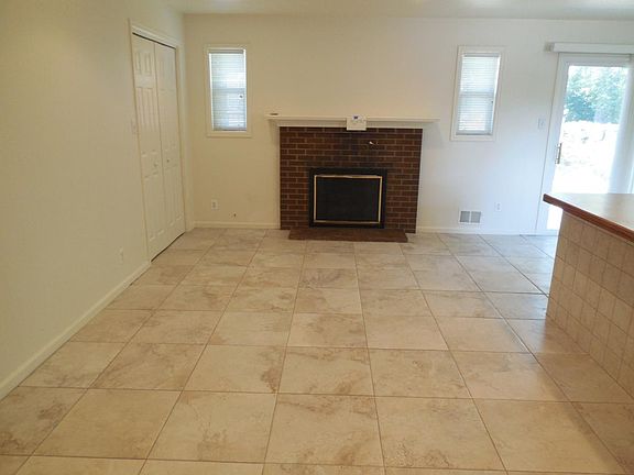 family room with gas fireplace