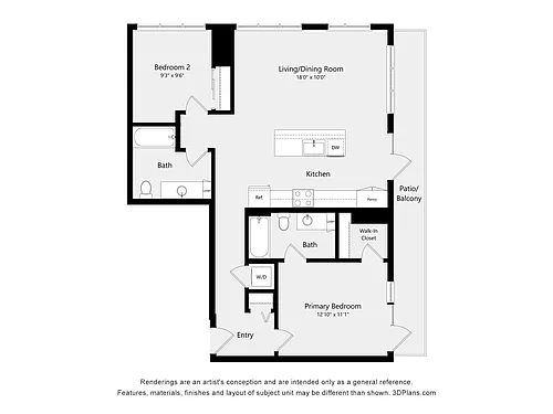 Floor plan Two Bed Two Bath 9
