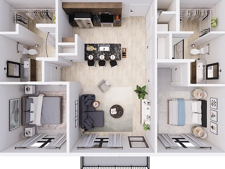 Step into contemporary elegance with this beautifully designed apartment layout. Step into contemporary elegance with this beautifully designed apartment layout.