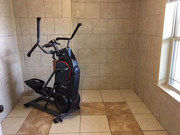 Exercise room faces the lake